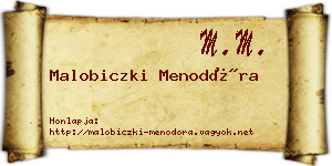 Malobiczki Menodóra névjegykártya